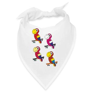 papageien treffen - Bandana - Weiß - Vorne