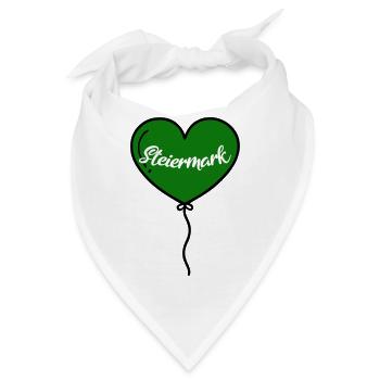 Steiermark Herz Luftballon - Bandana - Weiß - Vorne