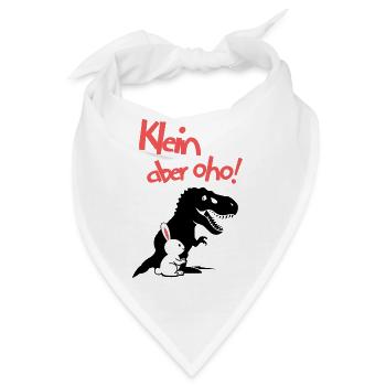 Klein, aber oho! Starker Hase mit T-Rex Schatten - Bandana - Weiß - Vorne