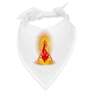 Sonnwendfeuer mit goldener Aura-Spirituelles Motiv - Bandana - Weiß - Vorne