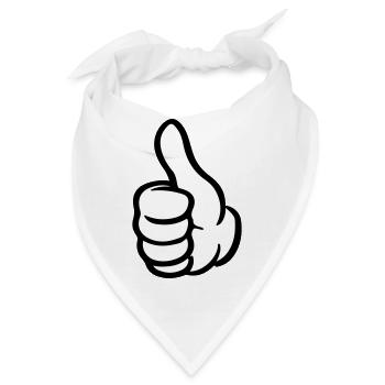 Daumen Hand Like - Bandana - Weiß - Vorne