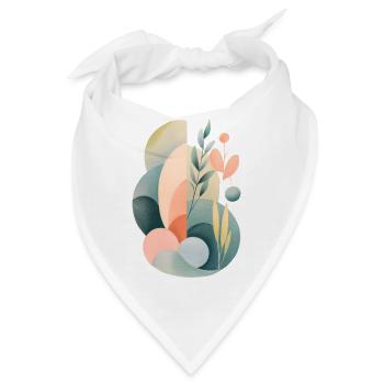 Pastell Abstrakte Flora Komposition - Bandana - Weiß - Vorne