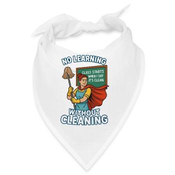 Kein Lernen ohne Sauberkeit – Superheldin - Bandana - Weiß - Vorne