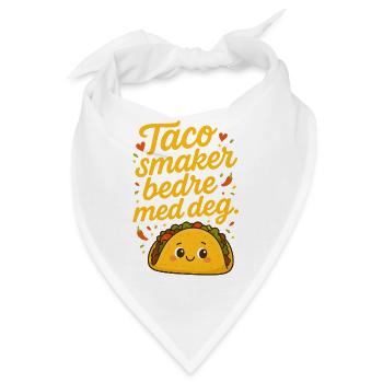 Humorvolle Taco-Hundezeichnung mit warmer Farbpalette - Bandana - Weiß - Vorne