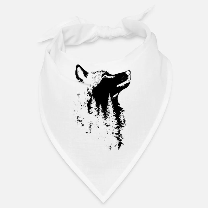 Wolf Face Forest Silhouette Bandana