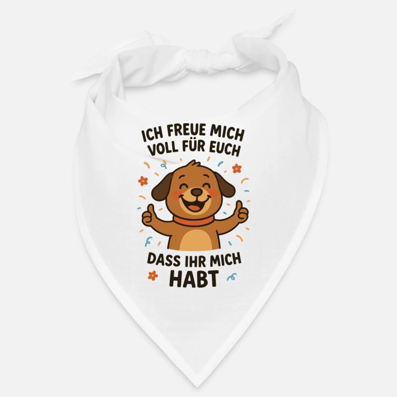 Cheerful dog with message Bandana