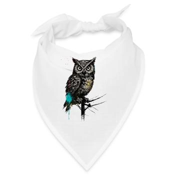 NachtEule mit Farbspritzern - Bandana - Weiß - Vorne