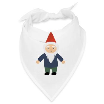 Gartenzwerg mit rotem Hut - Bandana - Weiß - Vorne
