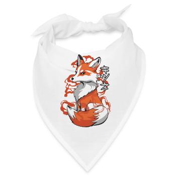 Vibranter Fox Ukiyo Stil - Bandana - Weiß - Vorne