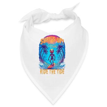 Außerirdischer Surfer - Bandana - Weiß - Vorne