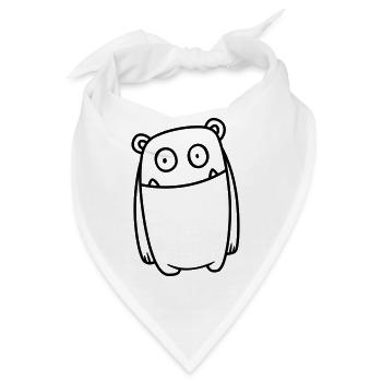 Monster Fröhlich – Lustiges Kawaii Comic Design - Bandana - Weiß - Vorne