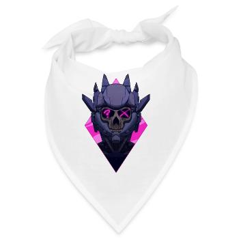 Grausame Neon Totenkopf Maske - Bandana - Weiß - Vorne