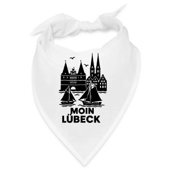 Lübeck Silhouette Moin - Bandana - Weiß - Vorne