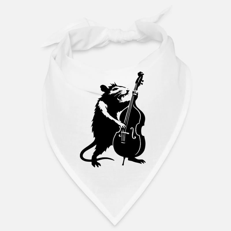 Bär mit Cello Monochrom Bandana