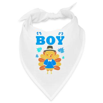 Thanksgiving Gender Reveal Werdende Mutter - Bandana - Weiß - Vorne