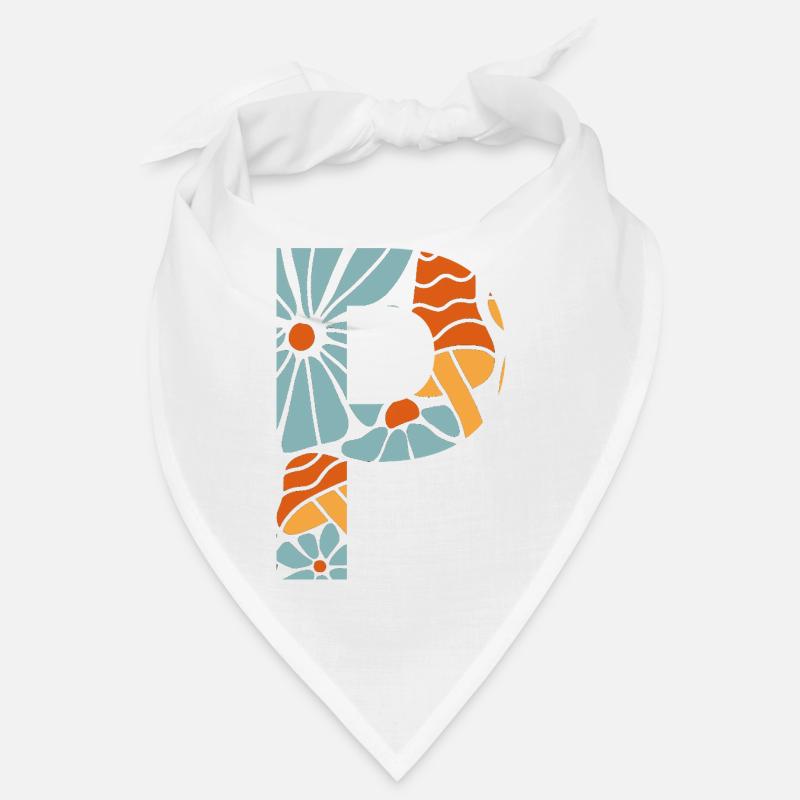 Buchstabe p groovige Blumen Geschenkidee Bandana