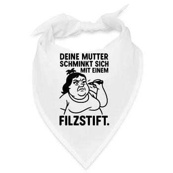 deine mutter witz filzstift schminken - Bandana - Weiß - Vorne