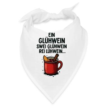Ein Glühwein, swei Glühwein – Lustig Weihnachten - Bandana - Weiß - Vorne