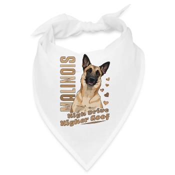 Belgischer Malinois High Drive Higher Goof - Bandana - Weiß - Vorne
