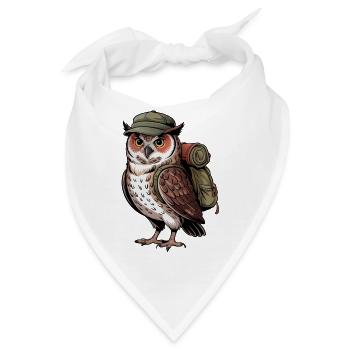 Wandernde Eule Abenteuer - Bandana - Weiß - Vorne