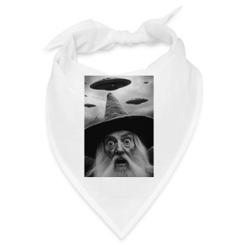Zauberer mit Ufos - Bandana - Weiß - Vorne