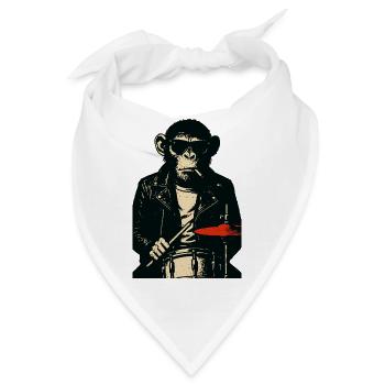 Chimp Rebel Trommler - Bandana - Weiß - Vorne