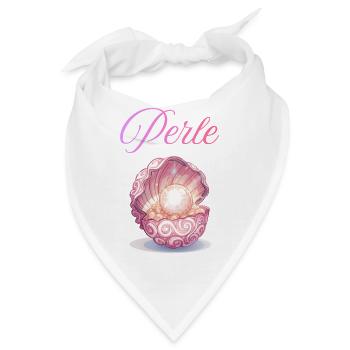 Perle im Rosenmuschel - Bandana - Weiß - Vorne