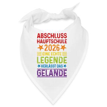 Abschluss 2026 Hauptschule Legende Gelände - Bandana - Weiß - Vorne