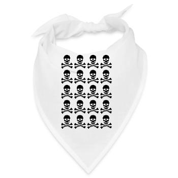 Pixeliertes Totenschädelmuster - Bandana - Weiß - Vorne