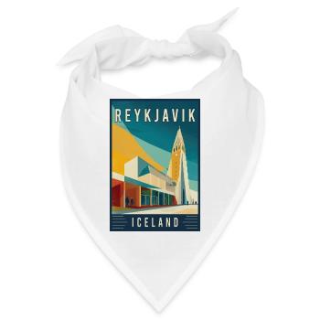 Erleben Sie die nordische Stadtlandschaft von Reykjavik, Island - Bandana - Weiß - Vorne