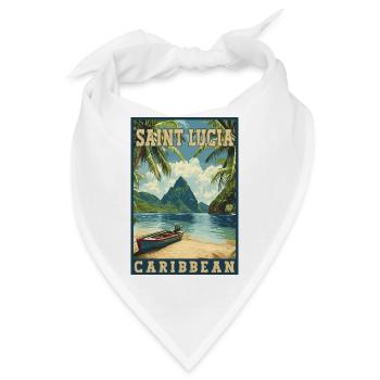 Erleben Sie das tropische Paradies der Karibik von Saint Lucia - Bandana - Weiß - Vorne