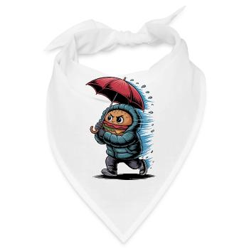 Lustiger Burger Im Regen Mit Regenschirm Und - Bandana - Weiß - Vorne