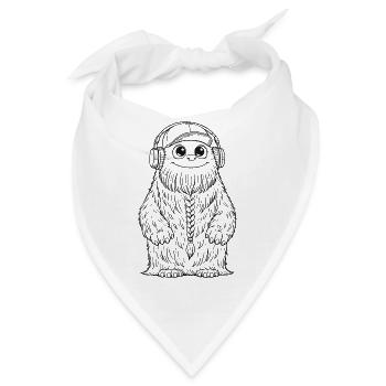 Fluffo mit Zopf vorne - Fluffonster Design schwarz - Bandana - Weiß - Vorne