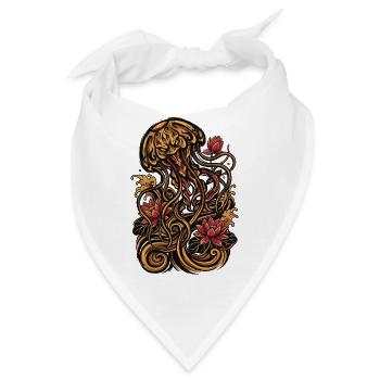 Quallen-Tattoo-Ästhetik Grafik - Bandana - Weiß - Vorne