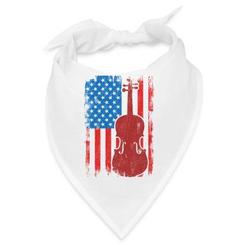 Patriotischer US Violinist - Bandana - Weiß - Vorne