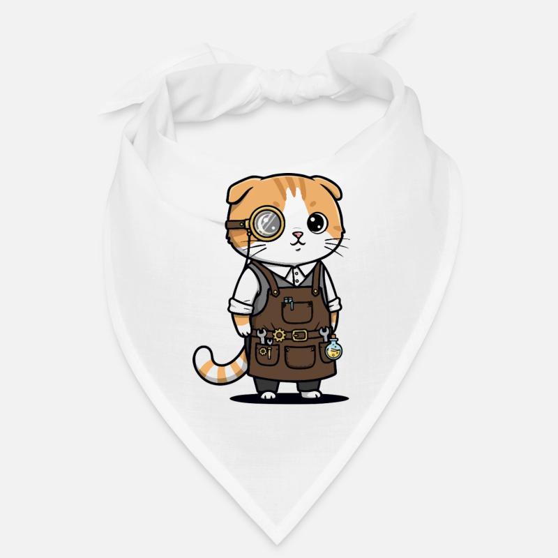 Scottish Fold Steampunk Monocle Inventor Cat Bandana