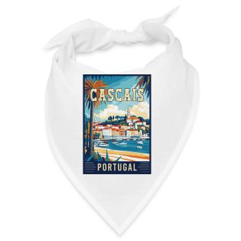 Entdecken Sie die Küstenlandschaft von Cascais in Portugal - Bandana - Weiß - Vorne