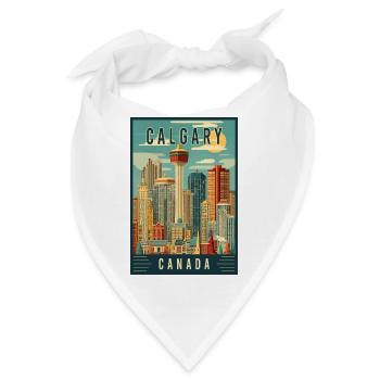 Entdecken Sie die malerische Stadtlandschaft von Calgary in Kanada - Bandana - Weiß - Vorne