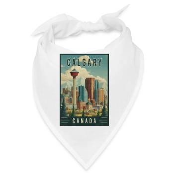 Entdecken Sie die malerische Stadtlandschaft von Calgary in Kanada - Bandana - Weiß - Vorne