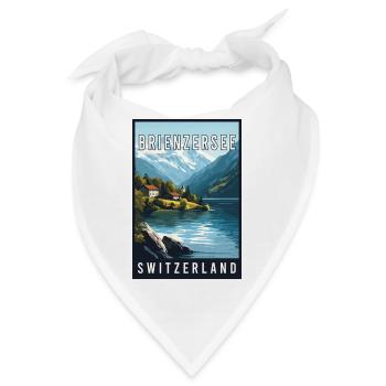 Entdecken Sie den Alpensee Brienzersee in der Schweiz - Bandana - Weiß - Vorne