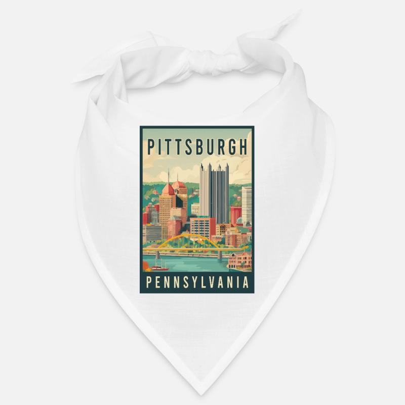 Explorez la silhouette de Pittsburgh en Pennsylvanie Bandana