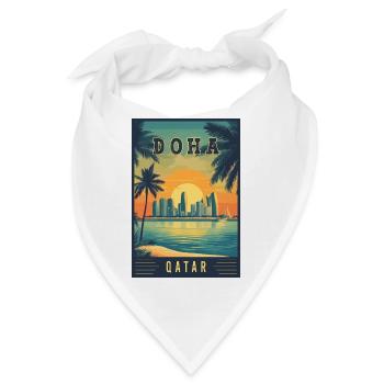 Erleben Sie die Desert City Skyline von Doha in Katar - Bandana - Weiß - Vorne