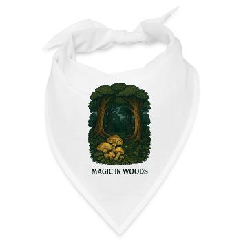 Magie im Wald mit Pilzen - Bandana - Weiß - Vorne