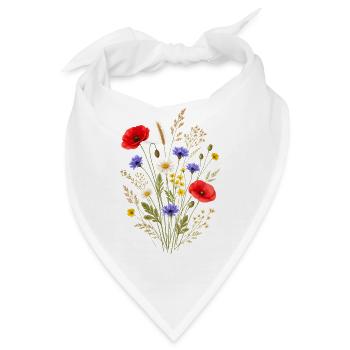 Bunter Wildblumenstrauß Natur Floral Design - Bandana - Weiß - Vorne