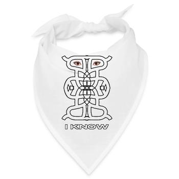 Ich weiß – Abstrakter symbolischer Beobachter - Bandana - Weiß - Vorne