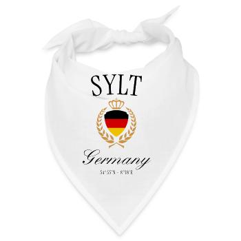 Sylt Deutschland Wappen Krone Nordsee Reise Design - Bandana - Weiß - Vorne