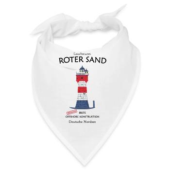 Leuchtturm Roter Sand, erstes Offshore Bauwerk  - Bandana - Weiß - Vorne