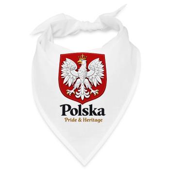 Polska Pride & Heritage – Polen Wappen T-Shirt - Bandana - Weiß - Vorne