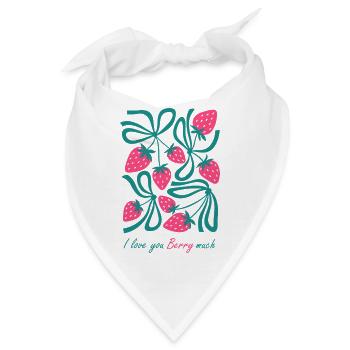 Reife Erdbeeren - Bandana - Weiß - Vorne