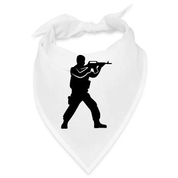 Soldat Silhouette - Bandana - Weiß - Vorne